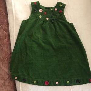 Green button corduroy dress